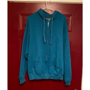 Fruit Of The Loom Unisex Lightweight Jacket With Zipper Hood Pockets Size XL